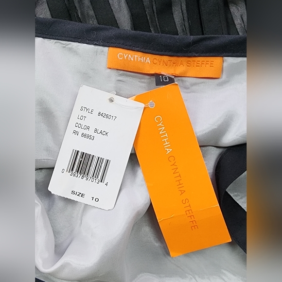 Cynthia Steffe black sheer stripe babydoll cami tank top 10 NWT - Picture 6 of 6